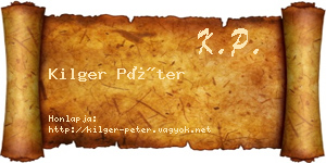 Kilger Péter névjegykártya