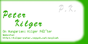 peter kilger business card